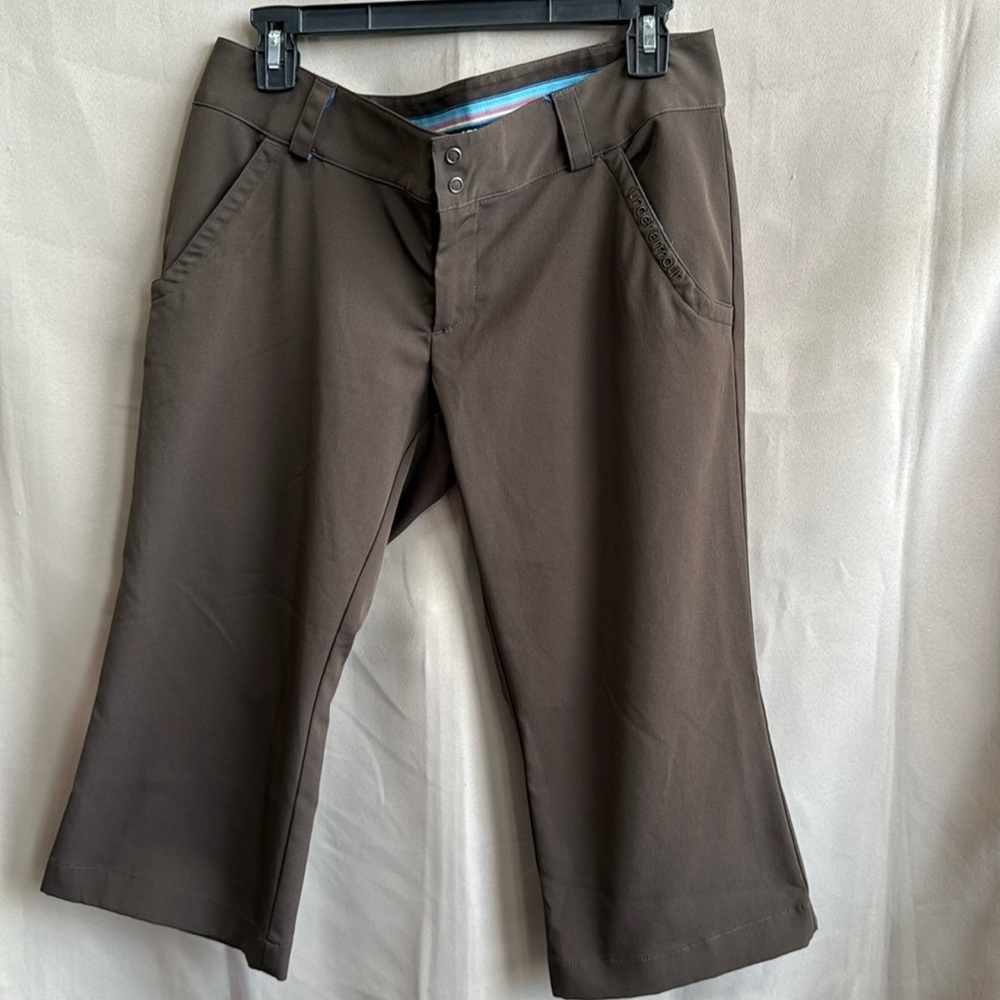 Under Armour Performance Golf Capri Crop Pants Brown Size 8